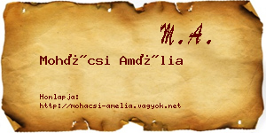 Mohácsi Amélia névjegykártya